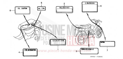 ETIQUETTE DE PRECAUTIONS PK50ML de 1990
